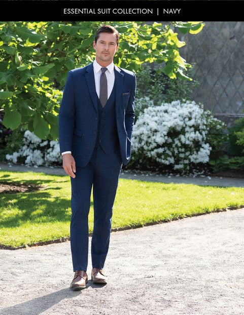 Navy Blue Elastic waist Pants by Collins Clothier