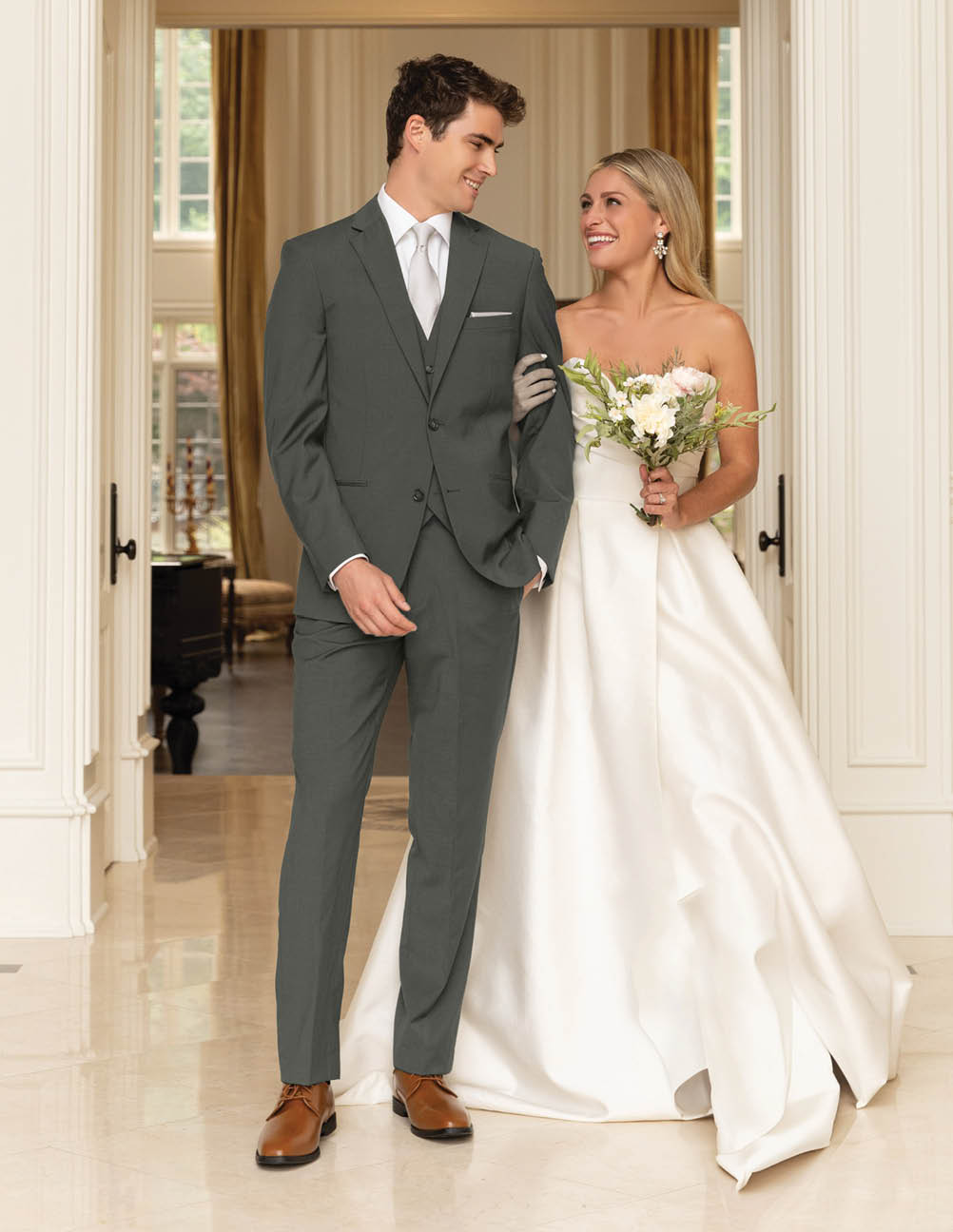 Olive Green Suit by Ike Behar Style 755