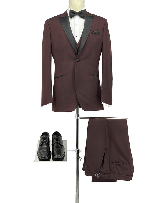 Burgundy Tux by Ike Behar Style 565