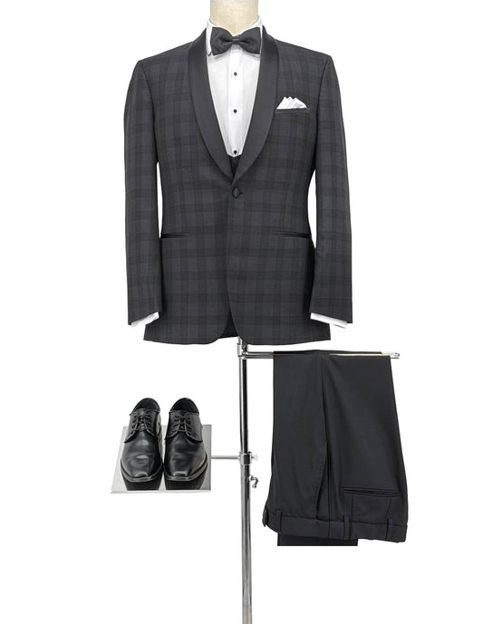 Plaid Shawl Tux by Ike Behar Style 101P