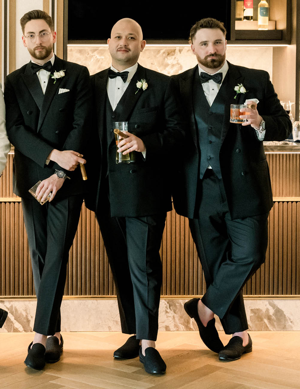 Black Double Breasted Tux by Ike Behar Style 495