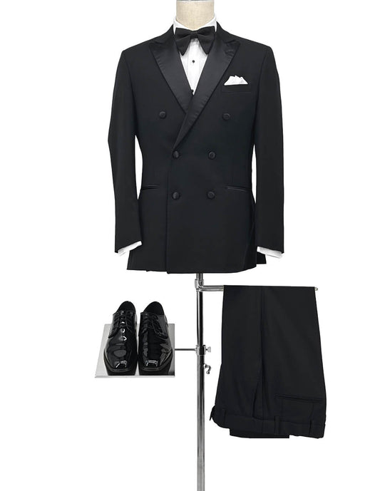 Black Double Breasted Tux by Ike Behar Style 495
