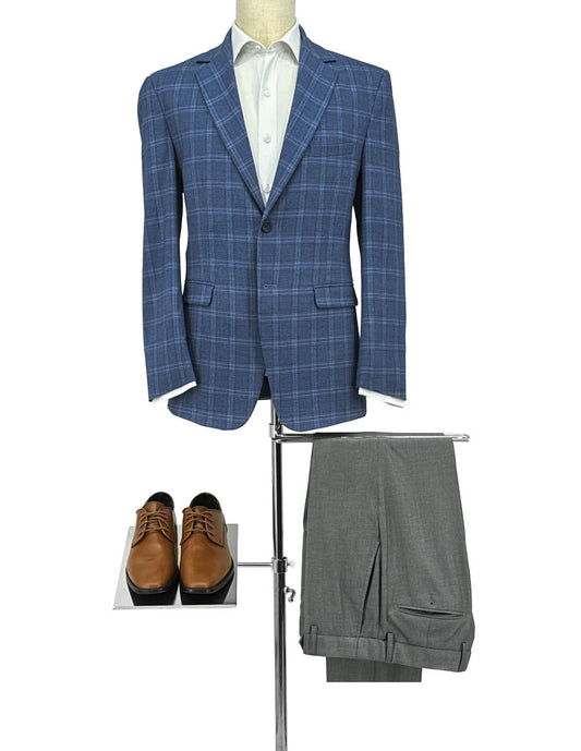 Blue Plaid Blazer Style 2800