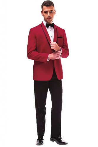 Red Shawl Tux By Ike Behar Style 101R