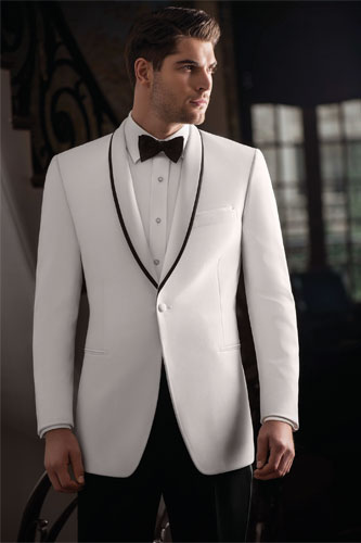 White Shawl Tux By Ike Behar Style 101W