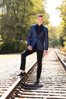 Blue Paisley Peak Tux by Couture 1910 Style 275B