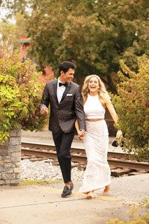 Charcoal Paisley Peak Tux Style 275C