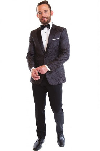 Charcoal Paisley Peak Tux Style 275C
