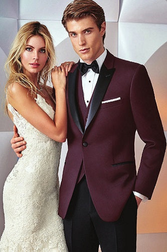 Burgundy Tux by Ike Behar Style 565