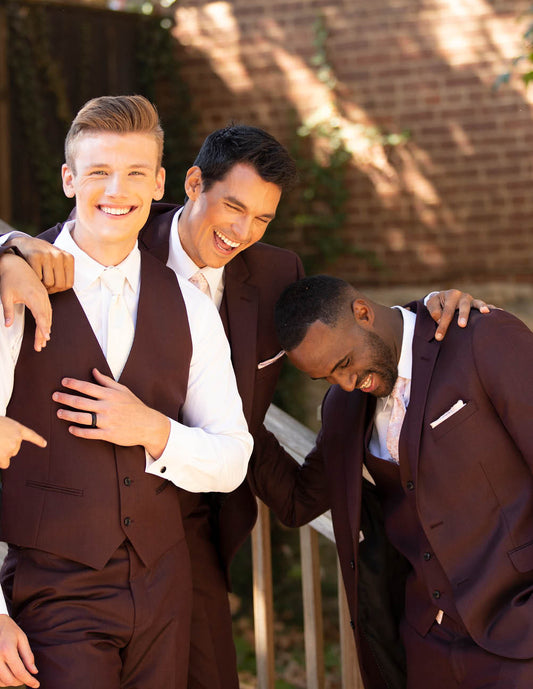 Burgundy Suit by Ike Behar Style 565S
