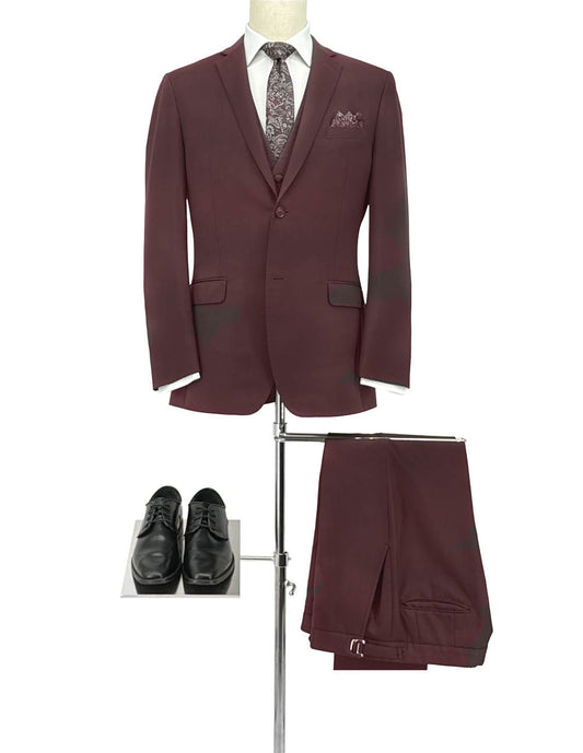 Burgundy Suit by Ike Behar Style 565S